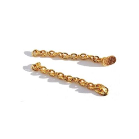 Bottone linguale dorato con occhiello e catenella - Ovale