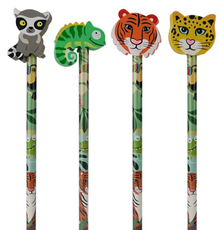 Matita con gommina "animali della savana"